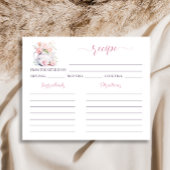 赤面ピンクティーパーティーブライダルシャワーレシピカード