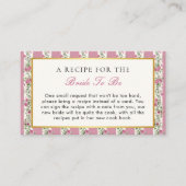 赤面ピンクティーパーティーブライダルシャワーレシピ エンクロージャーカード (正面)