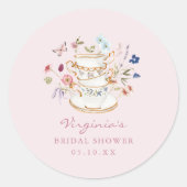 赤面ピンクティーパーティー ラウンドシール (正面)
