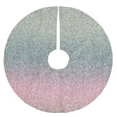 赤面ピンクティール(緑がかった色)ミントスパークルグリッター ブラッシュドポリエステルツリースカート (正面)