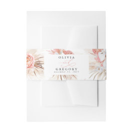 赤面ピンクテクスモダンチャミニマルー結婚ズ 招待状ベリーバンド