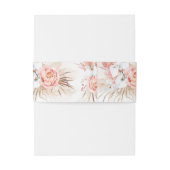 赤面ピンクテクスモダンチャミニマルー結婚ズ 招待状ベリーバンド (裏面例)