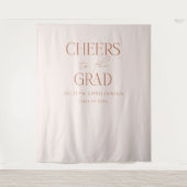 赤面ピンクテラコッタグラモダンード写真の背景 タペストリー (正面)