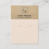 赤面ピンクテラコッタテクスチャロゴイヤリングディスプレイ 名刺 (正面)