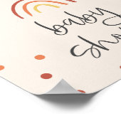 赤面ピンクテラコッタレインボーウェルカムサインポスター ポスター (角)