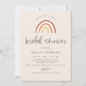 赤面ピンクテラコッタレインボーガールブライダルシャワー 招待状 (正面)