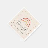 赤面ピンクテラコッタレインボーガールベビーシャワー スタンダードカクテルナプキン (角)