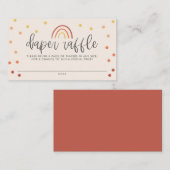 赤面ピンクテラコッタレインボーベビーおむつラッフル エンクロージャーカード (正面/裏面)