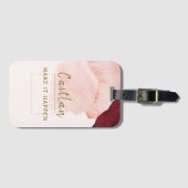 赤面ピンクテラコッタ抽象芸術 ラゲッジタグ (正面横)