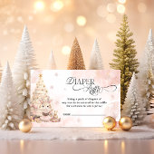 赤面ピンクディアガールおむつラッフル エンクロージャーカード