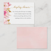 赤面ピンクディスプレイシャワー挿入カード エンクロージャーカード (正面/裏面)