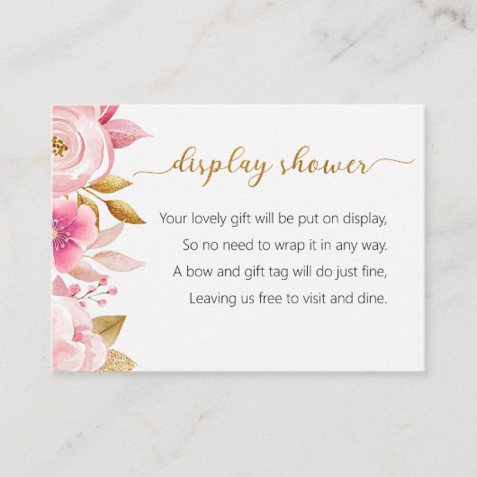 赤面ピンクディスプレイシャワー挿入カード エンクロージャーカード (正面)