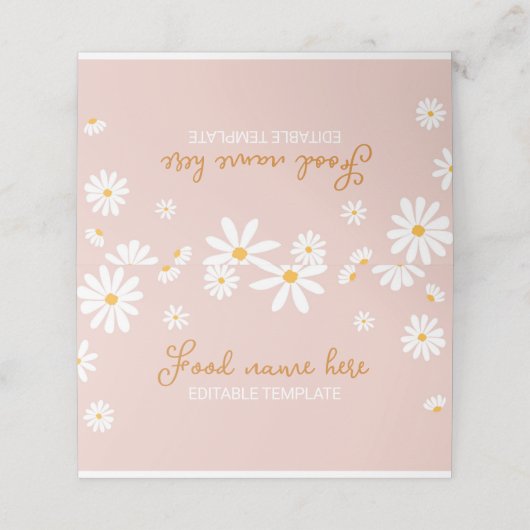 赤面ピンクデイジーバースデーパーティー座席表 プレイスカード (外部開封)