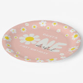 赤面ピンクデイジーワンダーフル1歳のパーティー ペーパープレート (アングル)
