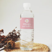 赤面ピンクデイジー誕生日ウォーターボトルラベル ペットボトルラベル