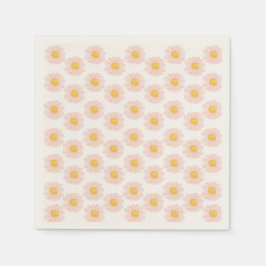 赤面ピンクデイジー1st誕生日パーティー スタンダードカクテルナプキン