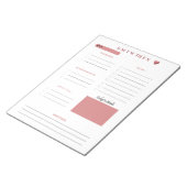 赤面ピンクデイリープランナーページ ノートパッド (アングル)