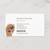 赤面ピンクトレンディーグリッターモダンネイルアーティストブシ 名刺 (裏面)