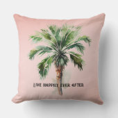 赤面ピンクトロピカルパームツリー クッション (正面)