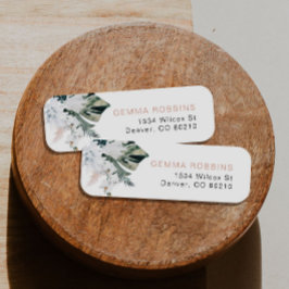 赤面ピンクトロピカルパームパンパス差出人住所 ラベル