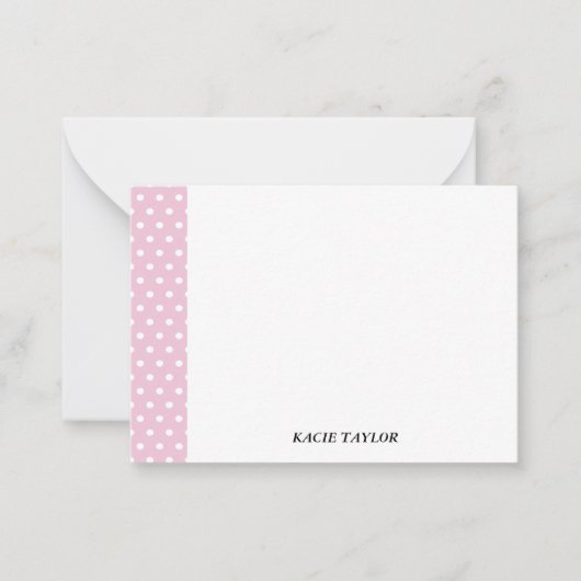 赤面ピンクドットパーソナライズされたノートカード ノートカード (正面)
