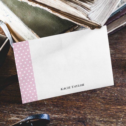 赤面ピンクドットパーソナライズされたノートカード ノートカード