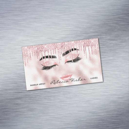 赤面ピンクドリップラッシュ美しいマグネットカード マグネット名刺 (インサイチュ)