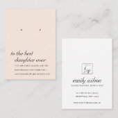 赤面ピンクドーターフレンドイヤリングディスプレイカード プレイスカード (正面/裏面)