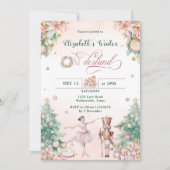 赤面ピンクナツクラッカー最初の誕生日パーティー 招待状 (正面)