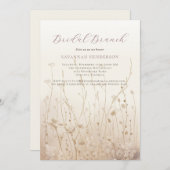 赤面ピンクニュートラルブライダルブランチ招待状 招待状 (正面/裏面)