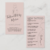 赤面ピンクニュー気にタトゥーアフターケア 名刺 (正面/裏面)