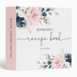 赤面ピンクネイビーフローラブライダルシャワーレシピ本