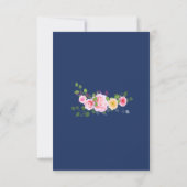 赤面ピンクネイビーブルーブライダルシャワー招待状 招待状 (裏面)