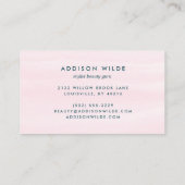 赤面ピンクネイビーブルーモダン金ゴールドスペックル抽象芸術 名刺 (裏面)