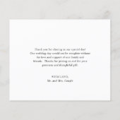 赤面ピンクネイビーブルー結婚バジェットサンキューカード (裏面)