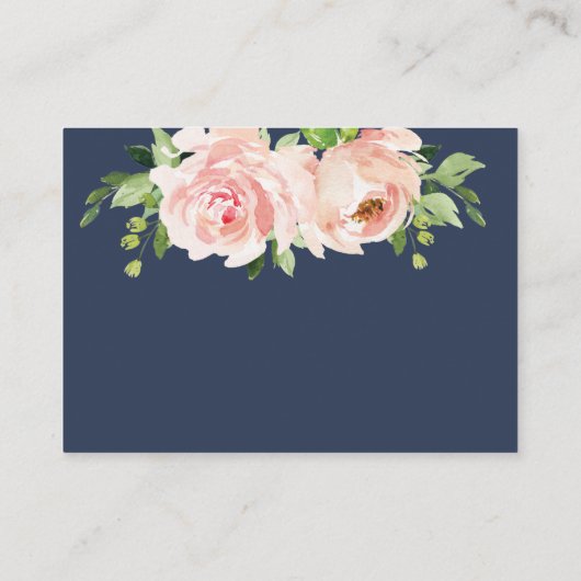 赤面ピンクネイビー結婚フローラの願い井戸 エンクロージャーカード (裏面)