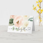 赤面ピンクネバーリ忘れーお悔やみメッセージ カード (黄色い花)