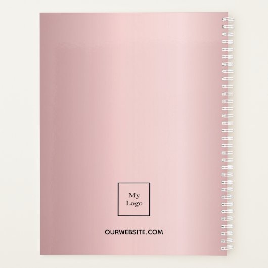 赤面ピンクネームのビジネスエレガントロゴ2026 プランナー手帳 (裏面)