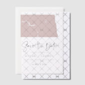 赤面ピンクノースダコタミニマリスト日付を保存 ベラム紙招待状 (オフセット (招待状))