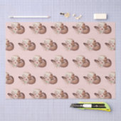 赤面ピンクハウディ女性のカーボーイフローラウエスタンハッツ 薄葉紙 (クラフト)