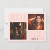 赤面ピンクハグ&キス先生バレンタインハート シーズンカード (正面)