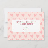 赤面ピンクハグ&キス先生バレンタインハート シーズンカード (裏面)