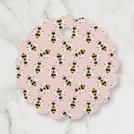 赤面ピンクハチミツ専用結婚式の引き出物ラベル フェイバータグ (裏面)