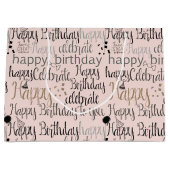 赤面ピンクハッピーバースデー ラージペーパーバッグ (正面)