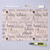 赤面ピンクハッピーバースデー 薄葉紙 (クラフト)