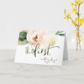 赤面ピンクハッピーファースト・マザー・デイ・ギフト記念アイテム カード (黄色い花)