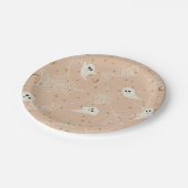 赤面ピンクハローウィンパーティデコール幽霊 ペーパープレート (アングル)