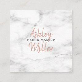 赤面ピンクハンドレタースクリプトマーブルサロン爪、 ネイル スクエア名刺