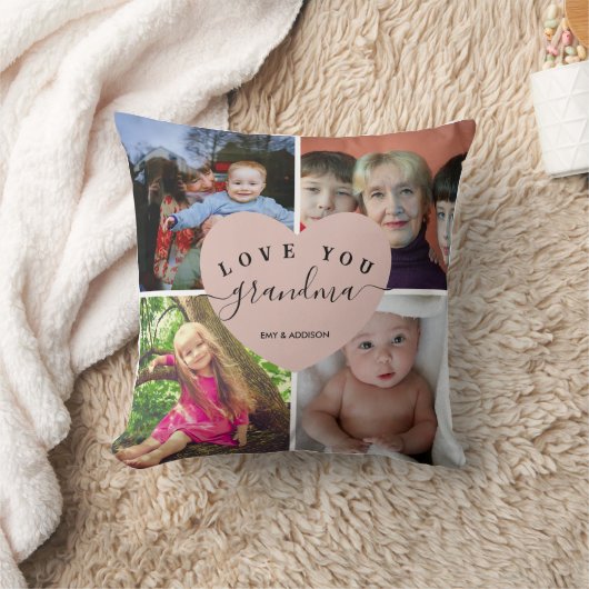 赤面ピンクハートグランドパギフトカスタマイズ写真 クッション (ブランケット)