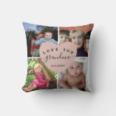 赤面ピンクハートグランドパギフトカスタマイズ写真 クッション (正面)